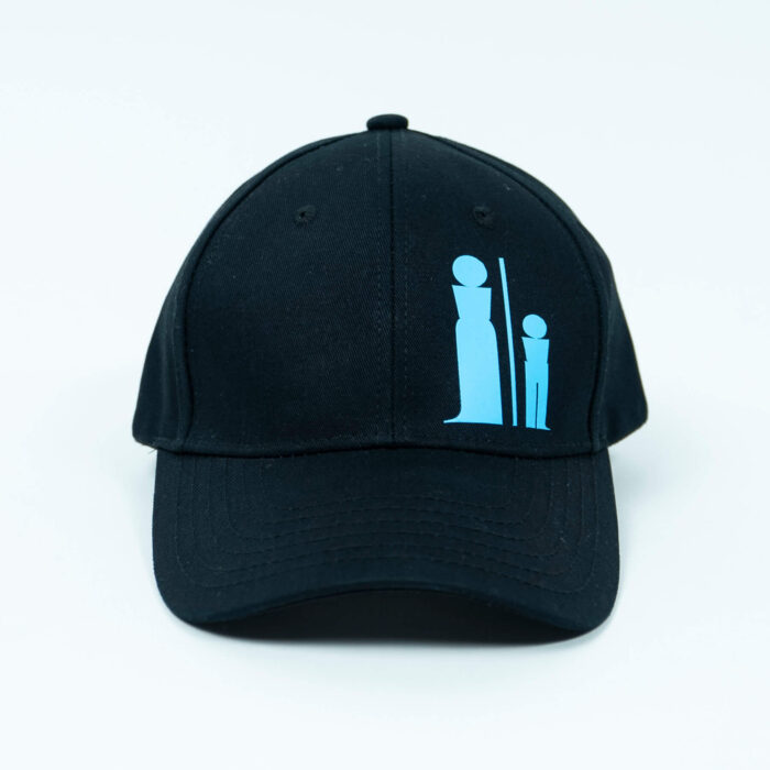 Casquette Noire avec logo Minimaliste Bleu