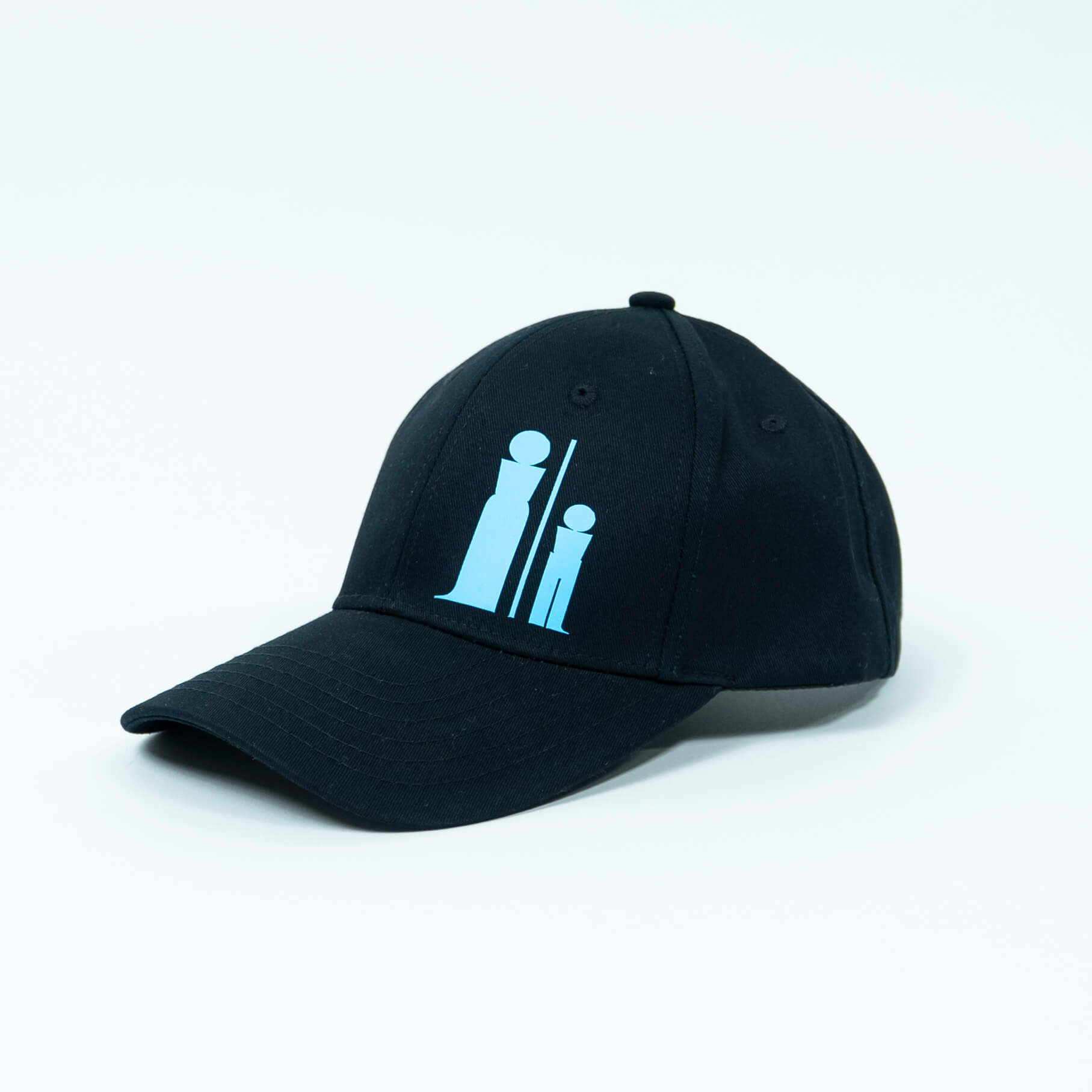 Casquette_Noire avec_Motif_Minimaliste_Bleu_2