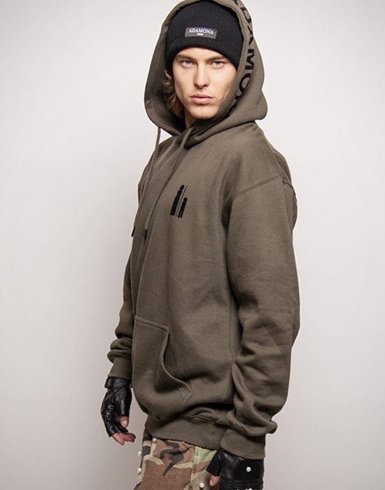 ADAMONA PARIS – PLACE DES VOSGES – Hoodie Mixte Kaki Logo