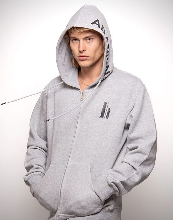 ADAMONA PARIS – RUE DU GRIS DE PARIS – Hoodie mixte gris zippé