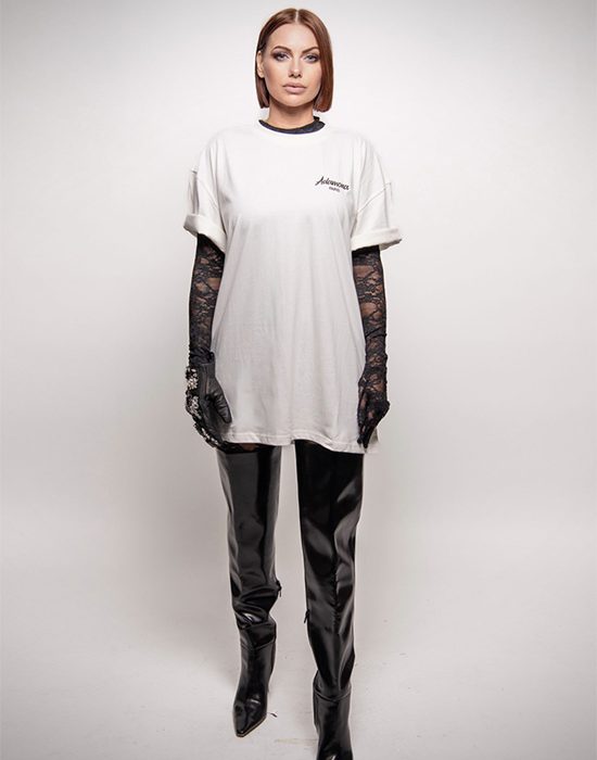 ADAMONA PARIS – ELYSEE LUXURY - T-shirt  brodé Mixte blanc